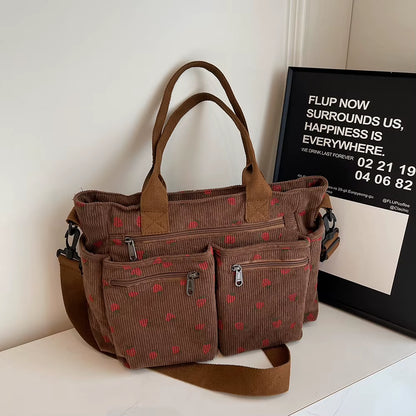 Trendy Women's Strawberry Commuter Bag with Zipper Closure